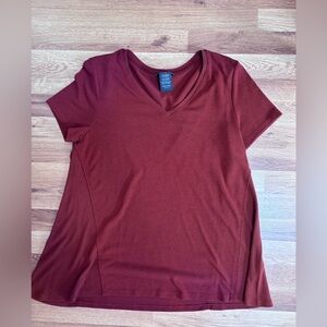 Chelsea & Theodore Short Sleeve Top Tunic in Earthen Red/Orange Women’s Large